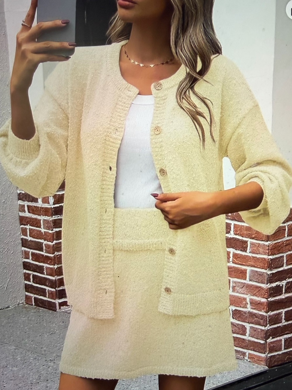 Disney Soft Cream Knit Button-Front Cardigan